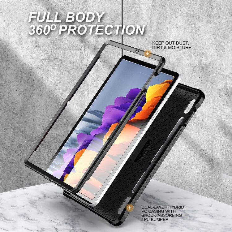 For Samsung Galaxy Tab S7/S8 Explorer PC + TPU Tablet Protective Case with Pen Slot(Black) by bashfashion