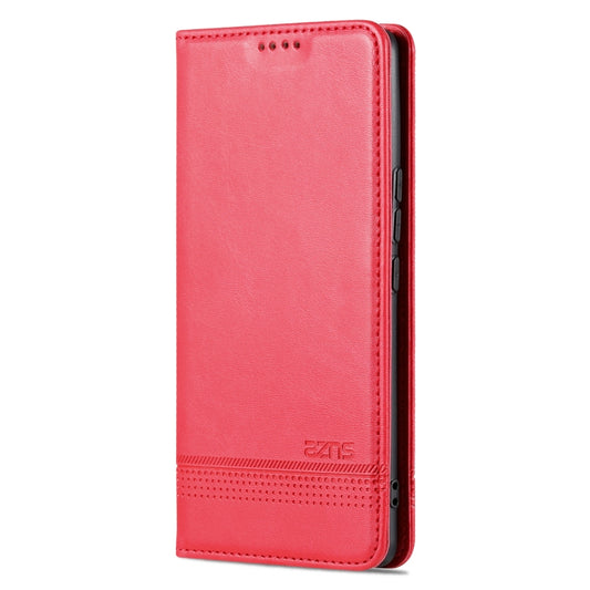 For Honor 80 AZNS Magnetic Calf Texture Leather Phone Case(Red) by AZNS