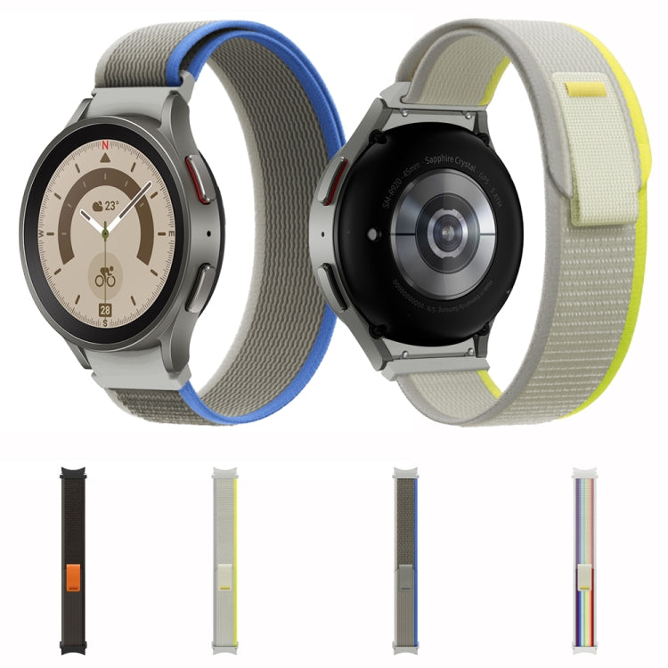 For Samsung Galaxy Watch4 / 5 / 5 Pro Loop Nylon Watch Band(Black Gray) by bashfashion