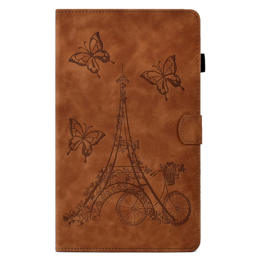 For Samsung Galaxy Tab A7 Lite Tower Embossed Leather Tablet Case(Brown) by bashfashion