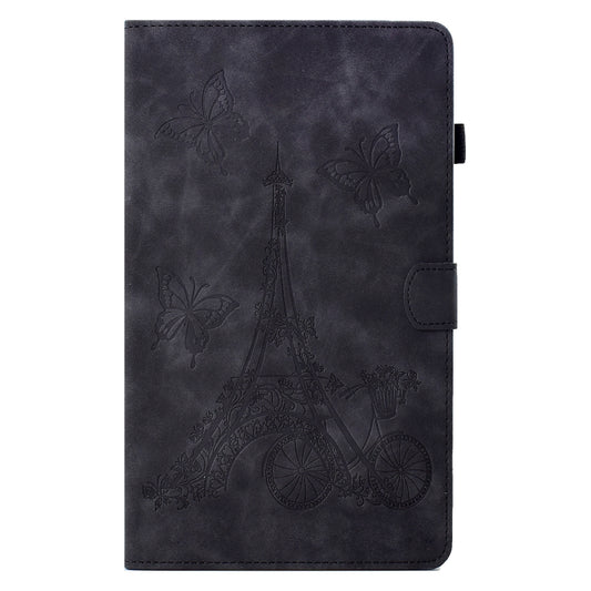 For Samsung Galaxy Tab S6 Lite P610 Tower Embossed Leather Smart Tablet Case(Black) by bashfashion