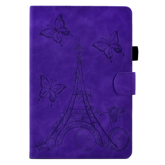 For Samsung Galaxy Tab A 8.0 T350 Tower Embossed Leather Smart Tablet Case(Purple) by bashfashion
