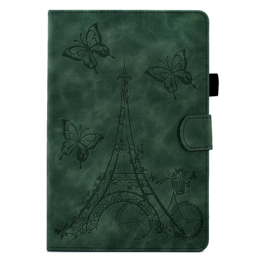 For Samsung Galaxy Tab A 8.0 T350 Tower Embossed Leather Smart Tablet Case(Green) by bashfashion