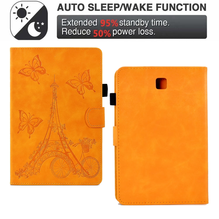 For Samsung Galaxy Tab A 8.0 T350 Tower Embossed Leather Smart Tablet Case(Khaki) by bashfashion