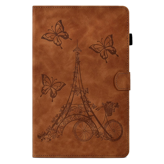 For Lenovo Tab M10 Gen 2 Tower Embossed Leather Smart Tablet Case(Brown) by bashfashion
