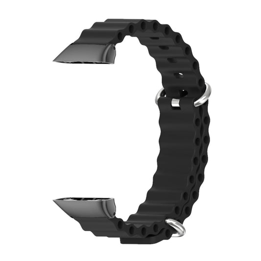 For Huawei Band 7 / 7 NFC MIJOBS CS Marine Silicone Breathable Watch Band(Black) by MIJOBS