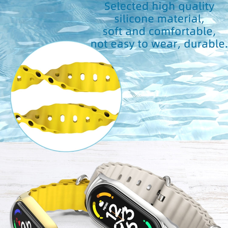 For Xiaomi Mi Band 6 / 5 / 4 / 3 MIJOBS CS Marine Silicone Breathable Watch Band(Yellow Silver) by MIJOBS