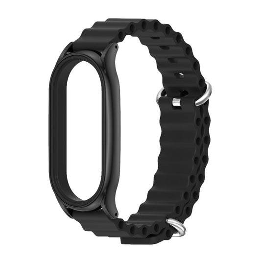For Xiaomi Mi Band 6 / 5 / 4 / 3 MIJOBS PLUS Marine Silicone Breathable Watch Band(Black) by MIJOBS
