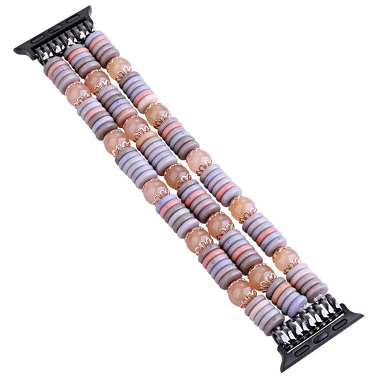 Pieces Beads Watch Band For Apple Watch Series 9&8&7 41mm / SE 3&SE 2&6&SE&5&4 40mm / 3&2&1 38mm(Light Coffee) by bashfashion
