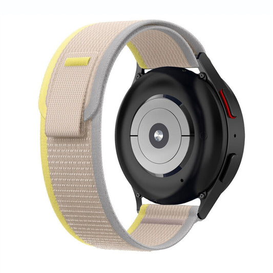 For Garmin Forerunner 255 / 745 Loop Nylon Watch Band(Beige White) by bashfashion