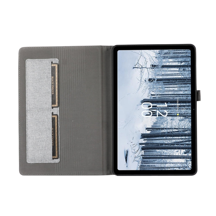 For Nokia T21 Fabric Leather Tablet Case with Wake-up / Sleep Function(Grey) by bashfashion
