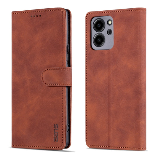 For Honor 80 SE AZNS Skin Feel Calf Texture Flip Leather Phone Case(Brown) by AZNS