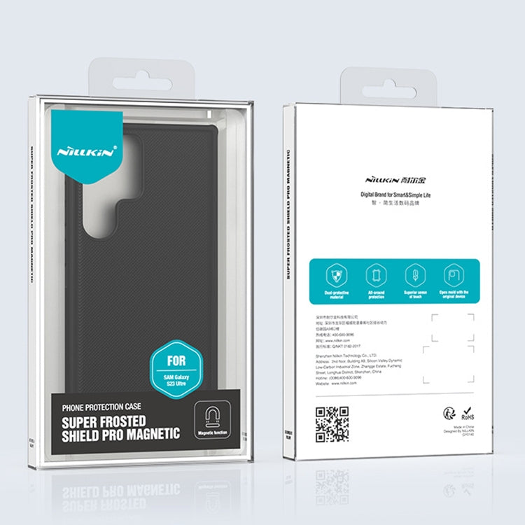 For Samsung Galaxy S23 Ultra 5G NILLKIN Frosted Shield Pro Magnetic Magsafe Phone Case(Black) by NILLKIN