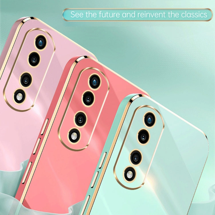 For Honor 80 Pro Flat XINLI Straight Edge 6D Electroplate TPU Phone Case(Mint Green) by XINLI