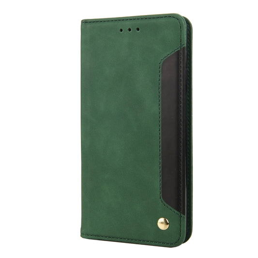 For Google Pixel 7a Skin Feel Splicing Leather Phone Case(Green) by bashfashion