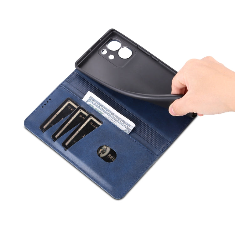 For Honor 80 SE AZNS Magnetic Calf Texture Flip Leather Phone Case(Dark Blue) by AZNS