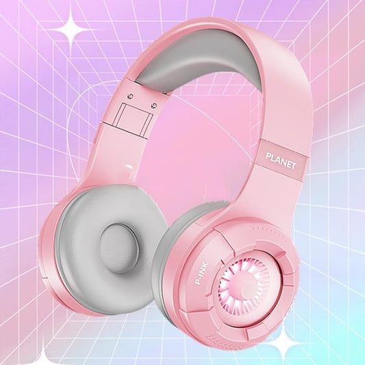 KE25 RGB Light Wireless Stereo Music Bluetooth Headset(Pink) by bashfashion
