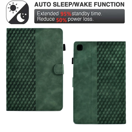 For Samsung Galaxy Tab A7 Lite T220 / T225 Rhombus Embossed Leather Tablet Case(Green) by bashfashion