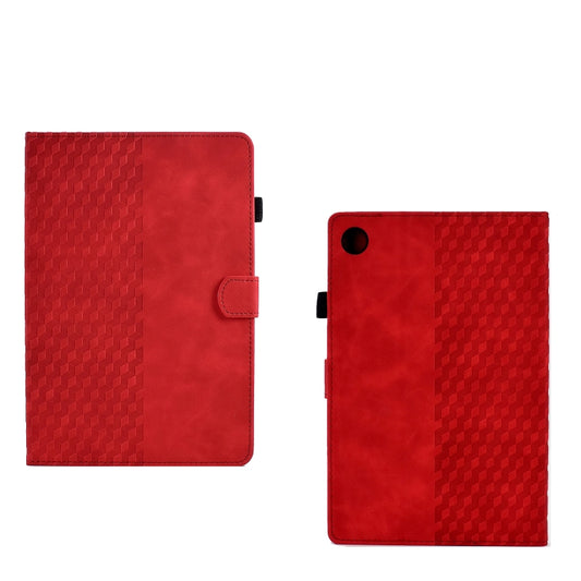 For Huawei MatePad T10 / T10S / Honor Tablet 6 Rhombus Embossed Leather Tablet Case(Red) by bashfashion