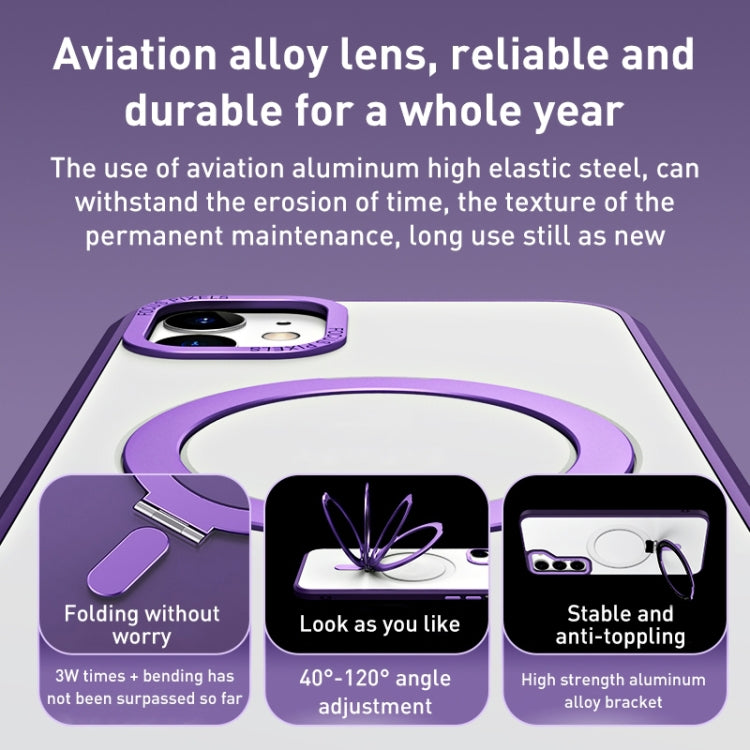 For Samsung Galaxy S23 5G Skin Feel MagSafe Shockproof Phone Case with Holder(Navy Blue) by bashfashion