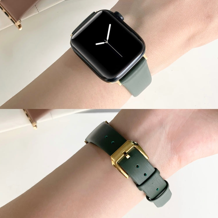 Silk Leather Watch Band For Apple Watch Ultra 49mm&Watch Ultra 2 49mm / Series 9&8&7 45mm / SE 3&SE 2&6&SE&5&4 44mm / 3&2&1 42mm(Brown) by bashfashion