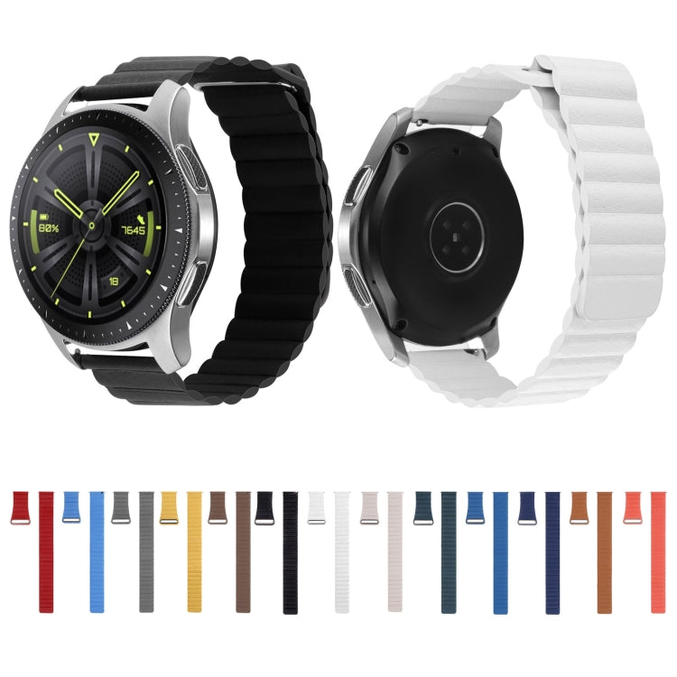 For Amazfit GTS 4 / GTS 4 Mini / GTS 3 20mm Universal Magnetic Loop Leather Watch Band(White) by bashfashion
