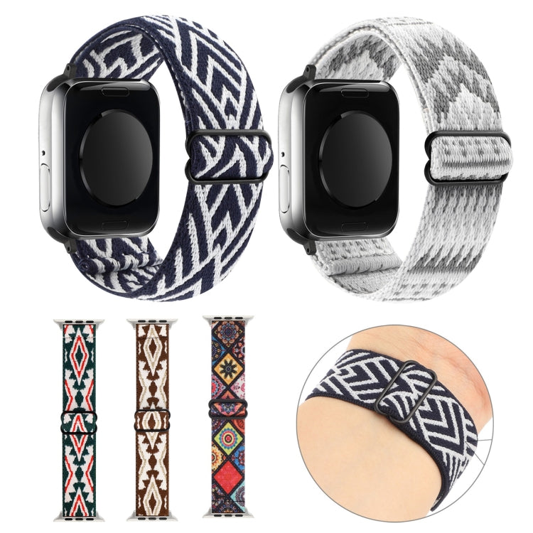 Ethnic Style Buckle Elastic Watch Band For Apple Watch Series 7 41mm / 6 & SE & 5 & 4 40mm / 3 & 2 & 1 38mm(Colorful Totem) by bashfashion