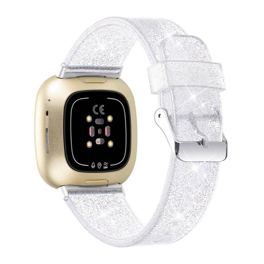 For Fitbit Versa 4 / Sense 2 Universal Flash Powder TPU Watch Band(White) by bashfashion