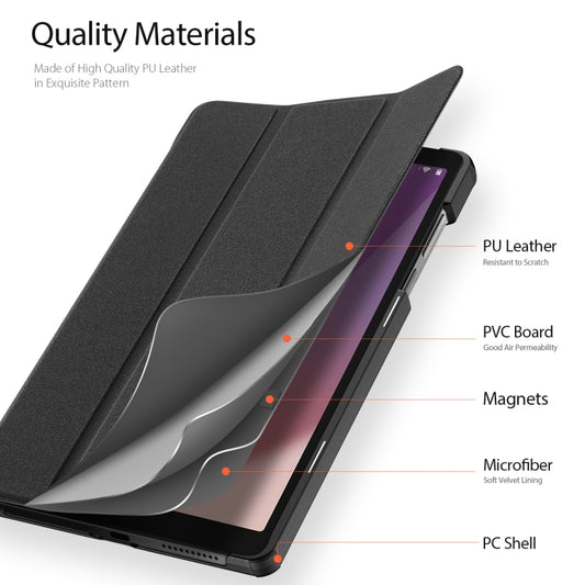 For Lenovo Tab M8 4th Gen DUX DUCIS Domo Series Magnetic Flip Leather Tablet Case(Black) by DUX DUCIS
