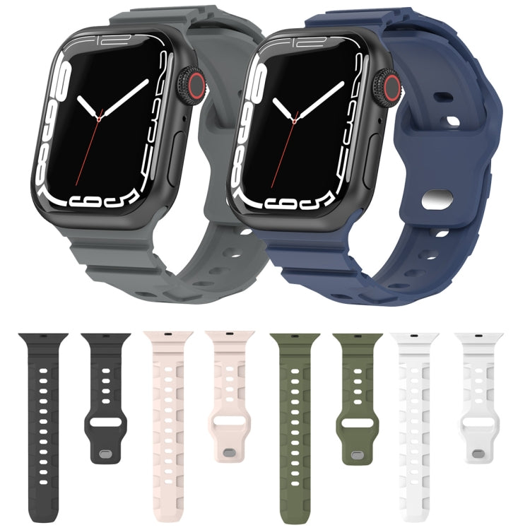 Sports Silicone Watch Band For Apple Watch Series 9&8&7 41mm / SE 3&SE 2&6&SE&5&4 40mm / 3&2&1 38mm(White) by bashfashion