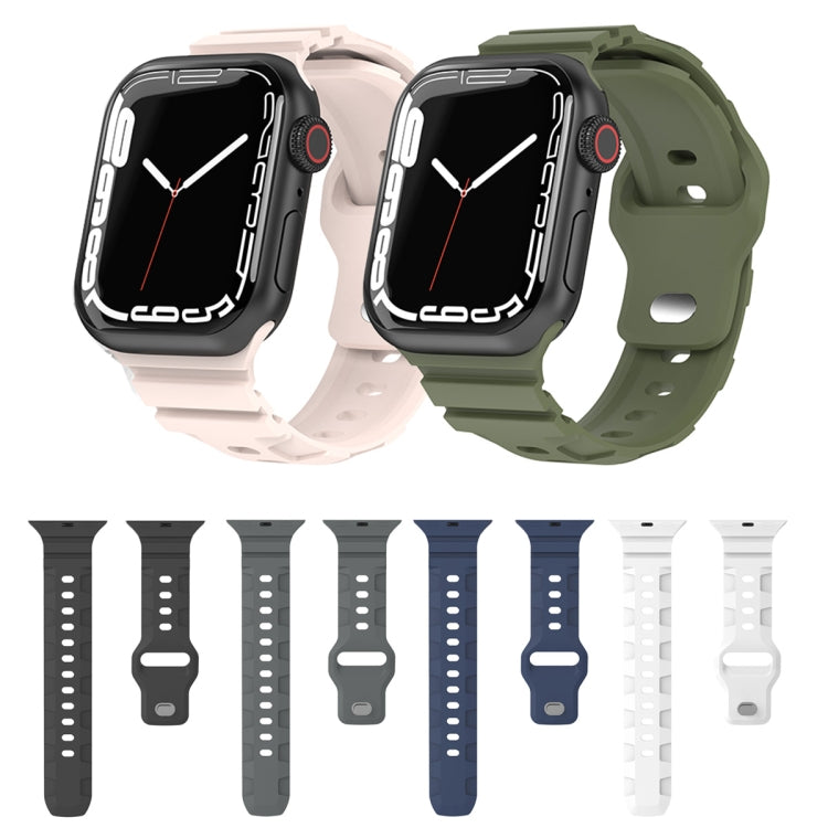 Sports Silicone Watch Band For Apple Watch Ultra 49mm&Watch Ultra 2 49mm / Series 9&8&7 45mm / SE 3&SE 2&6&SE&5&4 44mm / 3&2&1 42mm(White) by bashfashion