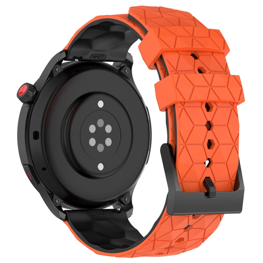 20mm Universal Football Pattern Two-Color Silicone Watch Band(Orange+Black) by bashfashion