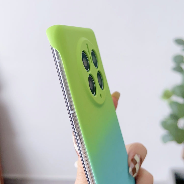 For Huawei Mate 50 Pro Frameless Skin Feel Gradient Phone Case(Green Blue) by bashfashion