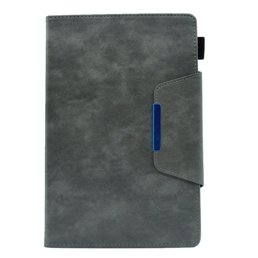 For Samsung Galaxy Tab A7 Lite Suede Cross Texture Magnetic Clasp Leather Tablet Case(Grey) by bashfashion