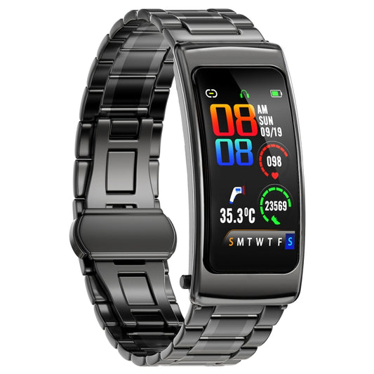 K20 1.14 inch Steel Band Earphone Detachable Life Waterproof Smart Watch Support Bluetooth Call(Black) by bashfashion