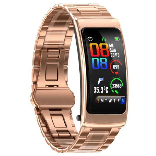 K20 1.14 inch Steel Band Earphone Detachable Life Waterproof Smart Watch Support Bluetooth Call(Rose Gold) by bashfashion