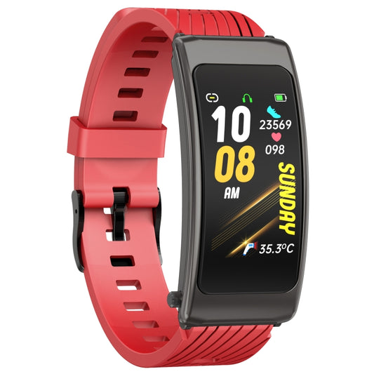 K20 1.14 inch Silicone Band Earphone Detachable Life Waterproof Smart Watch Support Bluetooth Call(Black Red) by bashfashion
