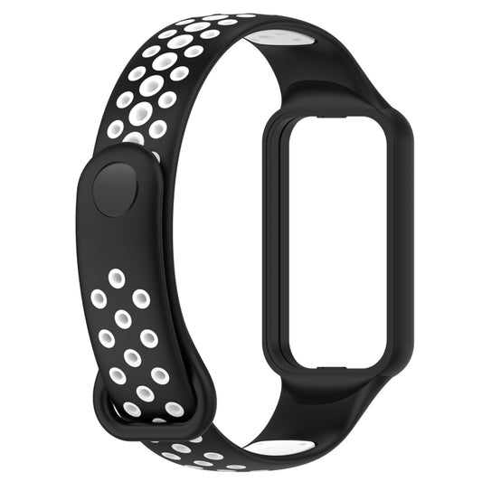 For Redmi Band 2 Loop Two-Color Breathable Silicone Watch Band(Black+White) by bashfashion