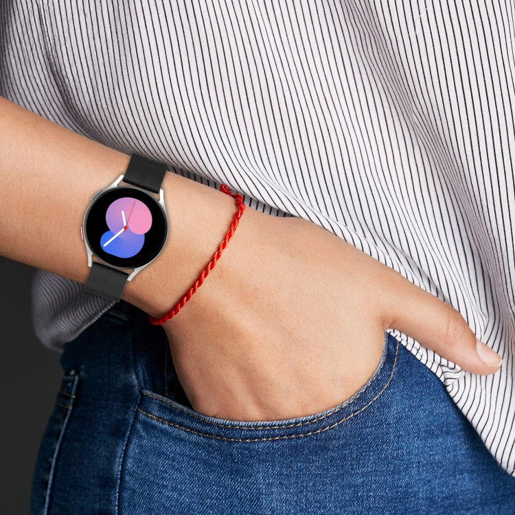 20mm Universal Flat Head Groove Silicone Watch Band(Dark Green) by bashfashion