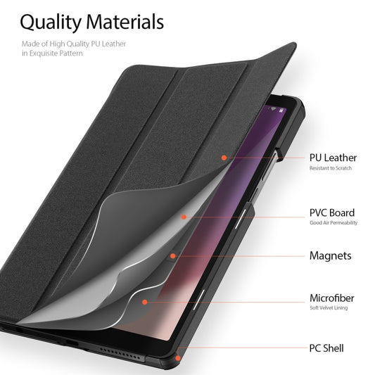 For Lenovo Tab M9 DUX DUCIS Domo Series Magnetic Flip Leather Tablet Case(Black) by DUX DUCIS