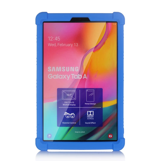 For Galaxy Tab A 10.1 (2019) T510 Tablet PC Silicone Protective Case with Invisible Bracket(Dark Blue) by bashfashion
