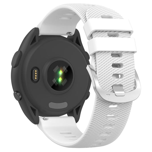 For Garmin Forerunner 265S 18mm Solid Color Silicone Watch Band(White) by bashfashion