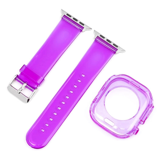 For Apple Watch Ultra 3 / 2 / 1 49mm Glacier Jelly Clear TPU Case Watch Band(Purple) by bashfashion