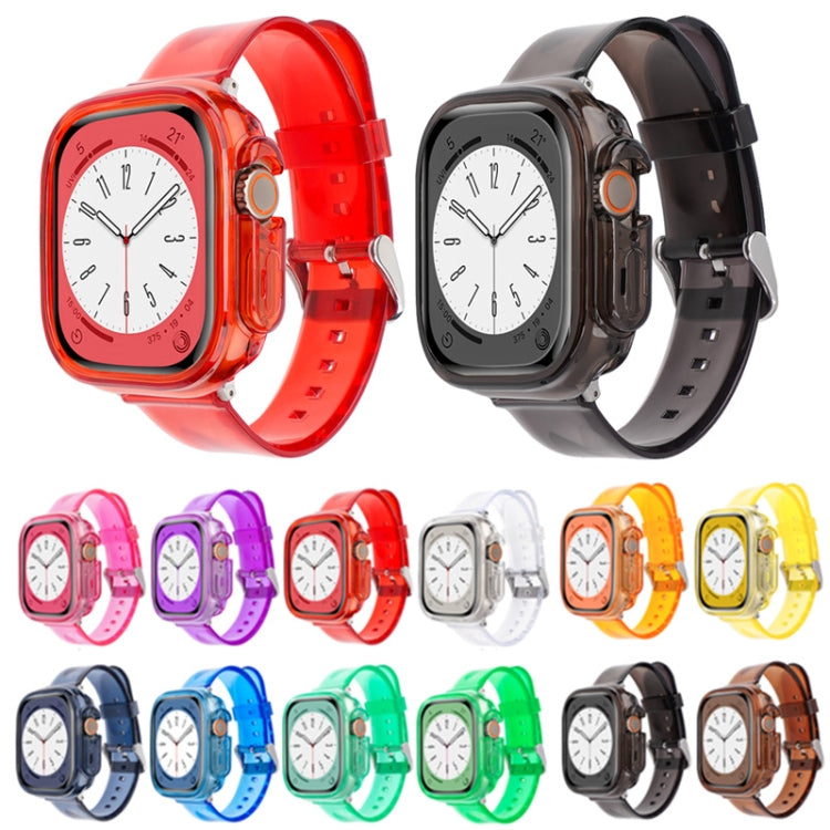 For Apple Watch Ultra 3 / 2 / 1 49mm Glacier Jelly Clear TPU Case Watch Band(Black) by bashfashion
