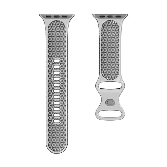 Diamond Pattern Clear TPU Watch Band For Apple Watch Ultra 49mm&Watch Ultra 2 49mm / Series 9&8&7 45mm / SE 3&SE 2&6&SE&5&4 44mm / 3&2&1 42mm(Black) by bashfashion