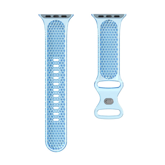 Diamond Pattern Clear TPU Watch Band For Apple Watch Ultra 49mm&Watch Ultra 2 49mm / Series 9&8&7 45mm / SE 3&SE 2&6&SE&5&4 44mm / 3&2&1 42mm(Blue) by bashfashion