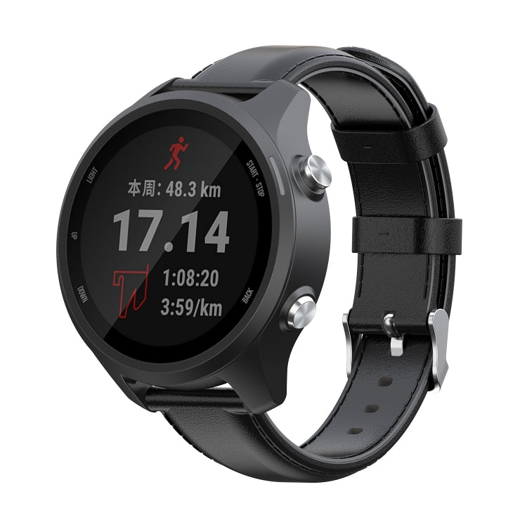 For Garmin Vivoactive 3 Oil Wax Calf Leather Watch Band(Brown) by bashfashion