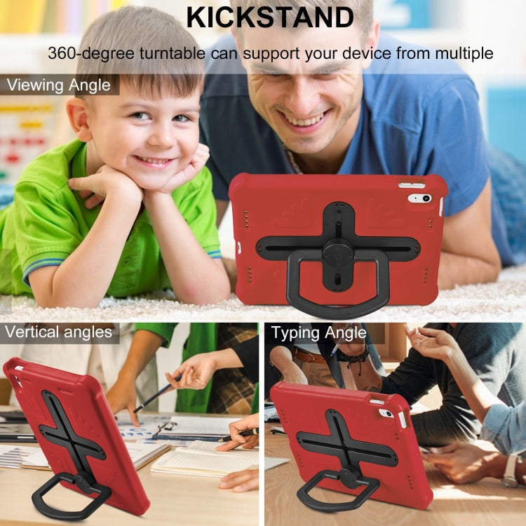 For iPad 2025 / 2022 Shield 360 Rotation Handle EVA Shockproof PC Tablet Case(Red Black) by bashfashion
