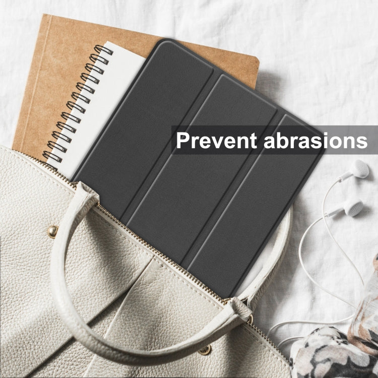 For Blackview Oscal Pad 10 Custer Pure Color 3-Fold Holder Smart Leather Tablet Case(Black) by bashfashion