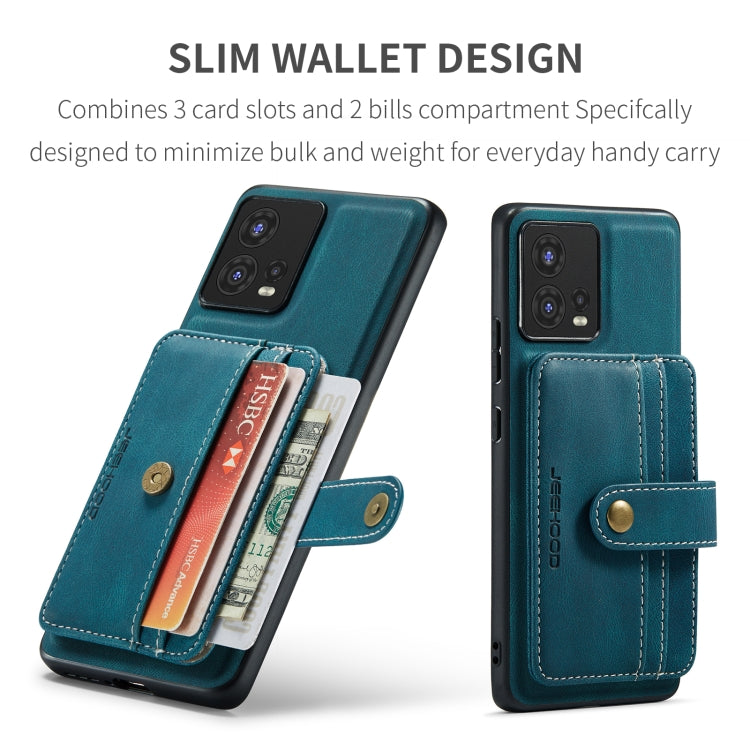 For Motorola Moto S30 Pro JEEHOOD RFID Blocking Anti-Theft Magnetic PU Phone Case(Blue) by JEEHOOD